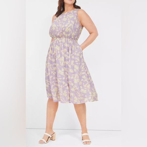 Lane Bryant Sleeveless Flare Midi Dress - Picture 1 of 10